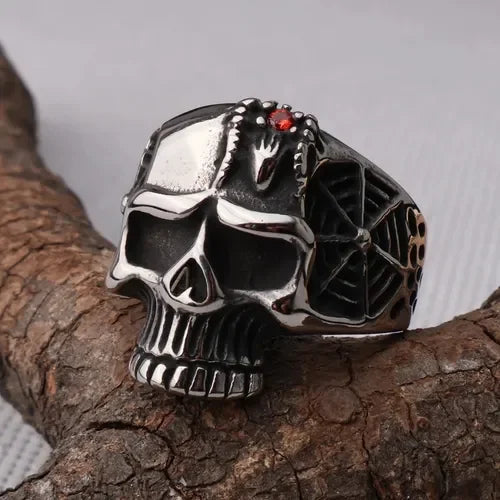Priestess Retro Priest Ring, Men's Silvery Plated Ring, Artistic Ring Punk Style, Goth Jewelry for Men, Gifts for