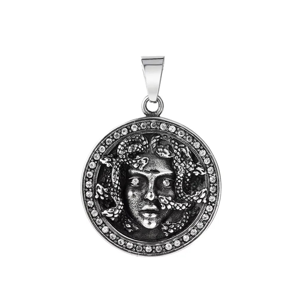 Retro Medusa Pendant Necklace Punk Gothic Snake Shaped Fashion Jewelry For Men Women Gathering Party Birthday Holiday