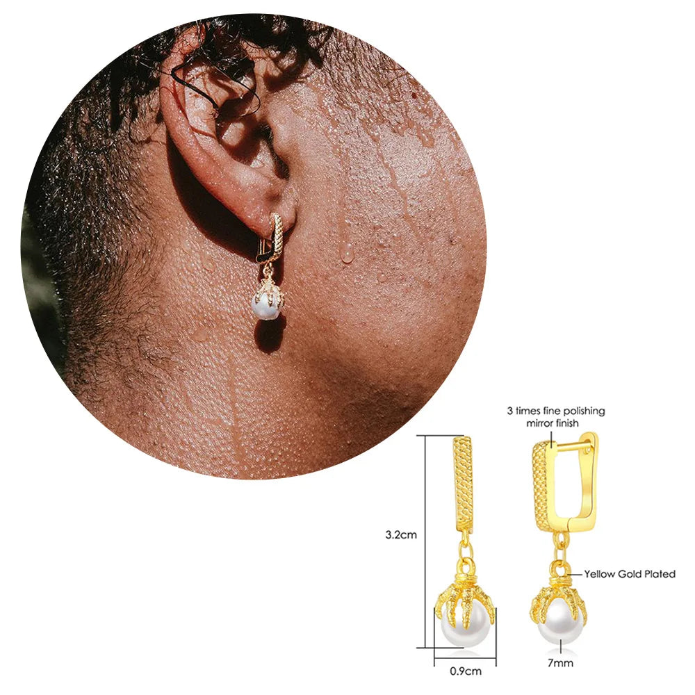 Iced Out Stud Earrings — Gold