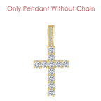 Cross Pendant Rope Chain Necklace Iced Out CZ