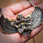 Silver Great Golden-Winged Bird Tibetan Style Men's and Women's Ethnic Style Amulet Decoration Necklace Pendant
