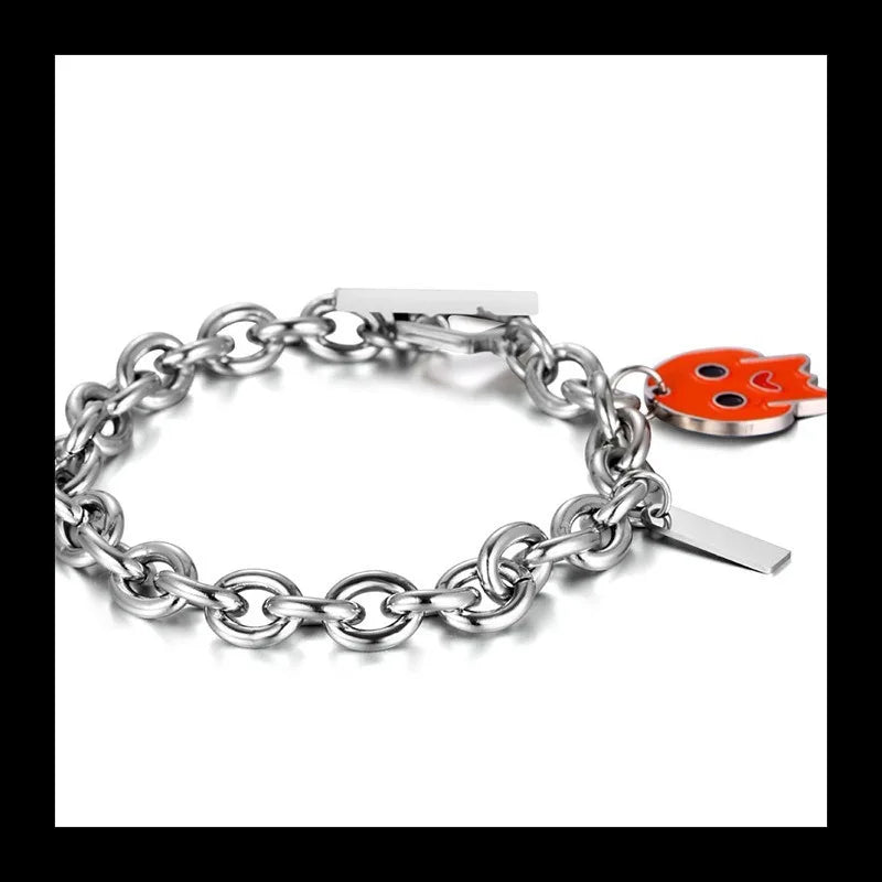 Skull Pendant Chain Bracelet — Stainless