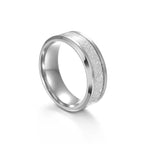 Rime Textured Inlay Beveled Edge Ring — Stainless Steel