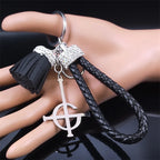 Iced Out Key Steel Pendant Ghost Tassel Crystal