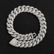 Luxury Jewelry 24mm Chain Men Iced Out Bling CZ Silver/ Rapper Hip Hop Thick Cuban Link Necklace Gift for Him
