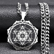 Angel Metatron Cube Pendant Necklace — Stainless Steel