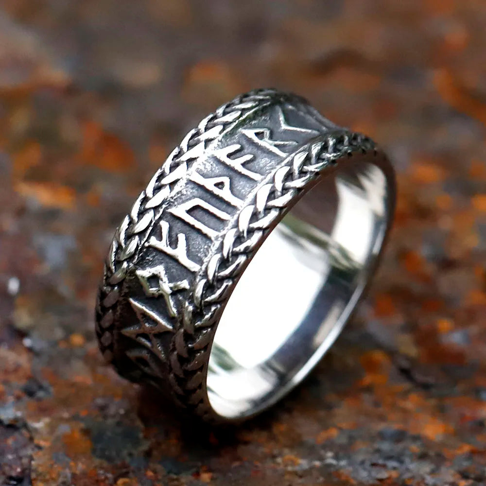 2023 NEW Men's 316L stainless steel rings Nordic VIKING Odin Celtic Knot Rune Amulet Jewelry Gifts free shipping