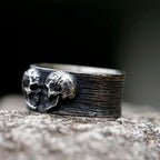 Double Head Skull Ring — Stainless Steel Gothic