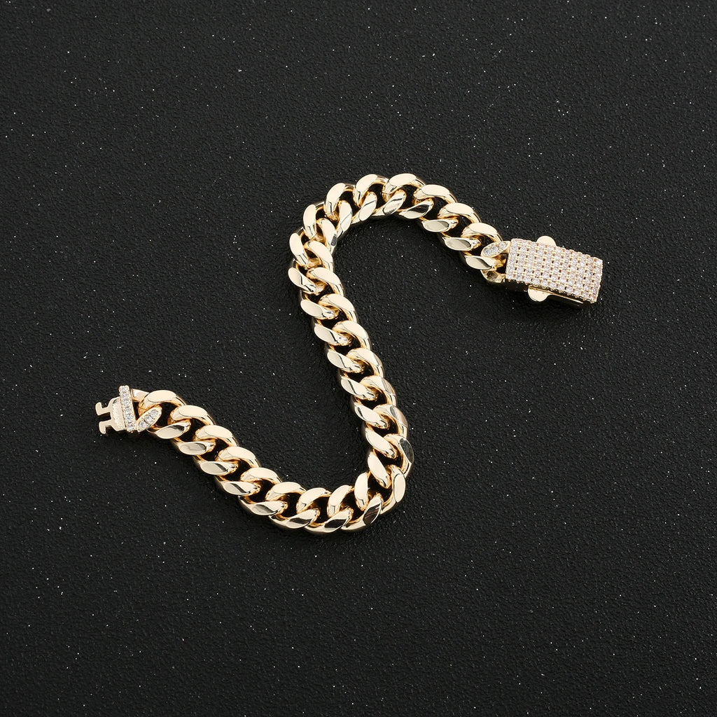 Classic Cuban Link Chain Necklace 10mm Wide — Black-Tone