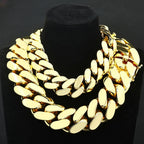 Gold Cuban Chain Necklace 30/40MM Smooth Statement