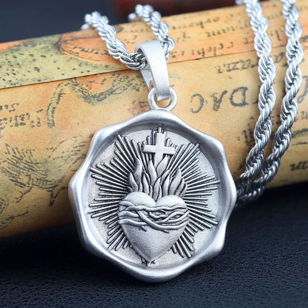Heart of Thorns Cross Pendant — 925 Silver