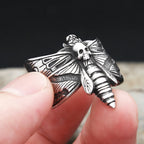 Butterfly Skull Steel Ring Gothic Punk Motorcycle