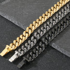 60CM Long 13MM Wide Choker Necklace Man Men's Solid Stainless Steel Curb Cuban Link Chain Necklaces for Men Male