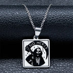 Sigil Lucifer Enamel Pendant Necklace — Stainless Steel