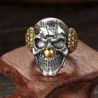 Jianjie Punk Bike Style Clown Skull Rings for Men Fashion Personality Halloween Gift Ring Accessories Trend
