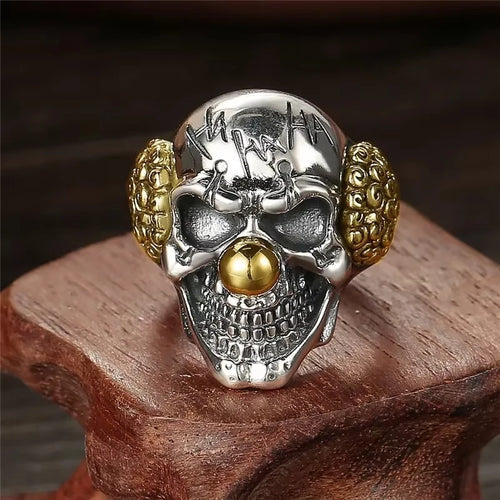 Biker Clown Skull Ring — Zinc Alloy Halloween