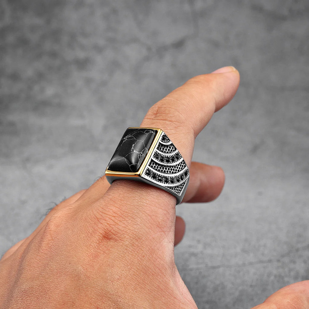 Simple Rings 316L Stainless Steel Ring Trendy Luxury Men Elegant Rhinestone for Male Boyfriend Jewelry Classic Gift