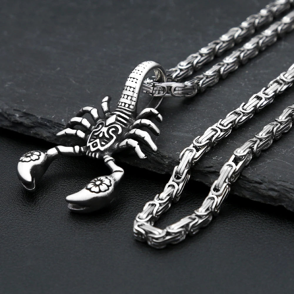 Scorpion Pendant Necklace — Stainless Steel
