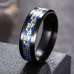 Luxury Stainless Steel Dragon Ring for Men And Women Blue Black Snake Design Fashion Jewelry for Pride Party Halloween Gifts