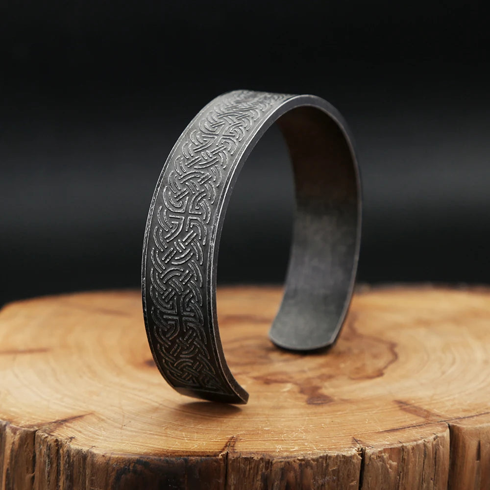 Celtic Knot Cuff Bracelet — Stainless Steel