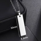 Letdiffery Custom Engraved Eyes Necklaces for Women Men Stainless Sreel Laser Carve Photo Names Square Pendant Jewelry
