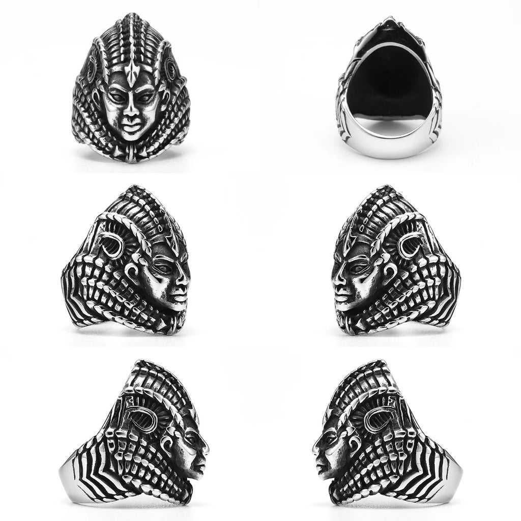 Egyptian Pharaoh Ring — Stainless Steel