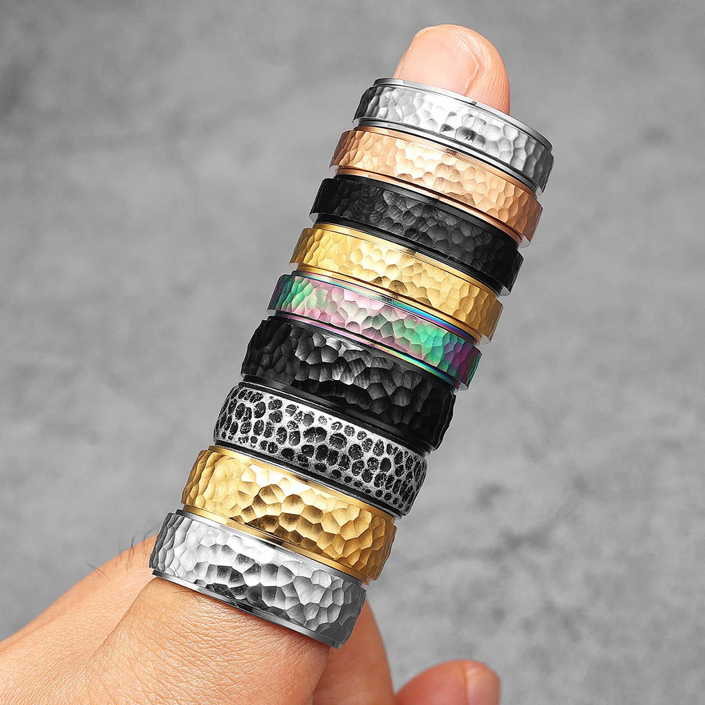 Meteorite Fidget Spinner Ring — Stainless Steel