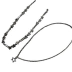 Y2K Five-Point Star Necklace Set — Stainless Steel