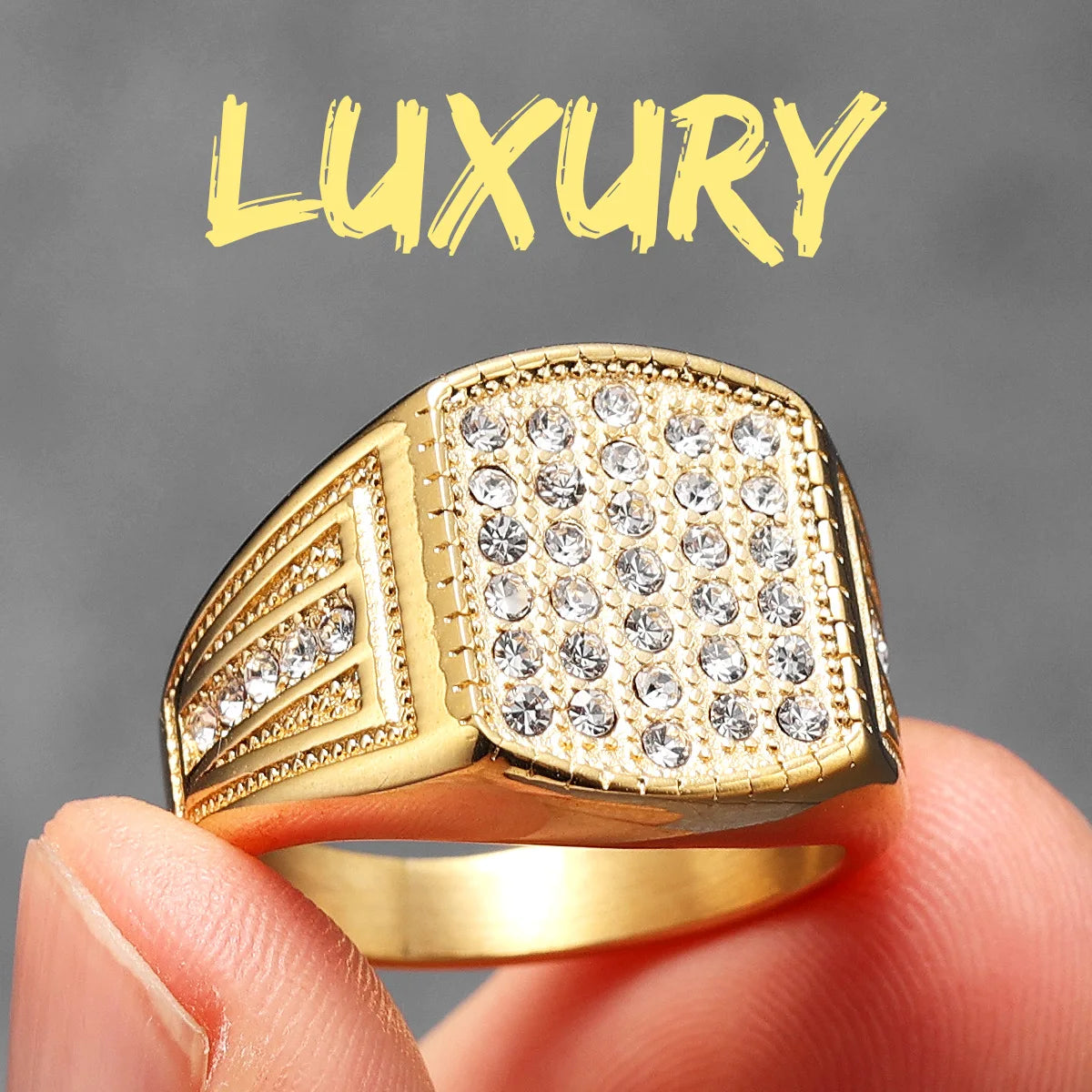 Cross Gemstone Ring — Stainless Steel