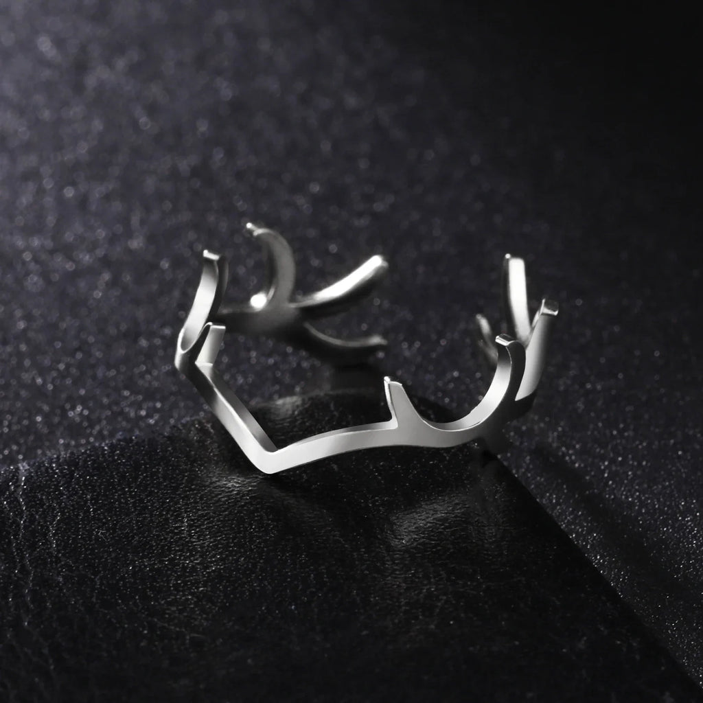 Skyrim Deer Antler Finger Ring Stainless Steel Gold Color Supernatural Amulet Hunter Fashion Gift For Man Woman Jewelry