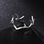 Skyrim Deer Antler Finger Ring Stainless Steel Gold Color Supernatural Amulet Hunter Fashion Gift For Man Woman Jewelry