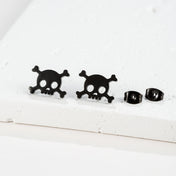 Hollow Mini Skull Stud Earrings for Men — Stainless Steel