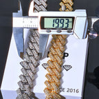 Gold Cuban Bracelet Iced Out 18MM 3-Row