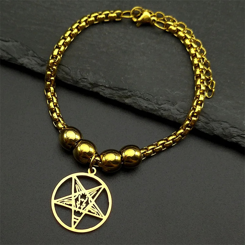 Baphomet Gold Bracelet — Stainless Steel