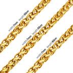 LUXUSTEEL Basic Punk Stainless Steel Chain Necklace For Women Men Cuban Figaro Braided Wheat Link Choker 5MM/7MM