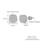 Iced Out Round Square Stud Earrings — Gold