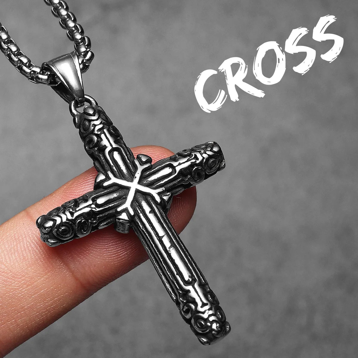 Cross Amulets Men Necklaces Stainless Steel Pendant Chain Women Fashion Carving Jewelry Punk New In Accessories Gifts Wholesale