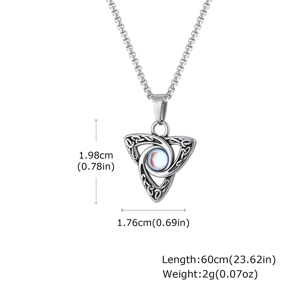 Moonstone Celtic Knot Pendant — Stainless
