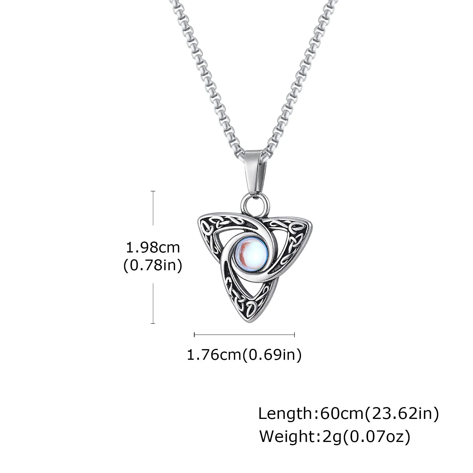 Moonstone Celtic Knot Pendant — Stainless