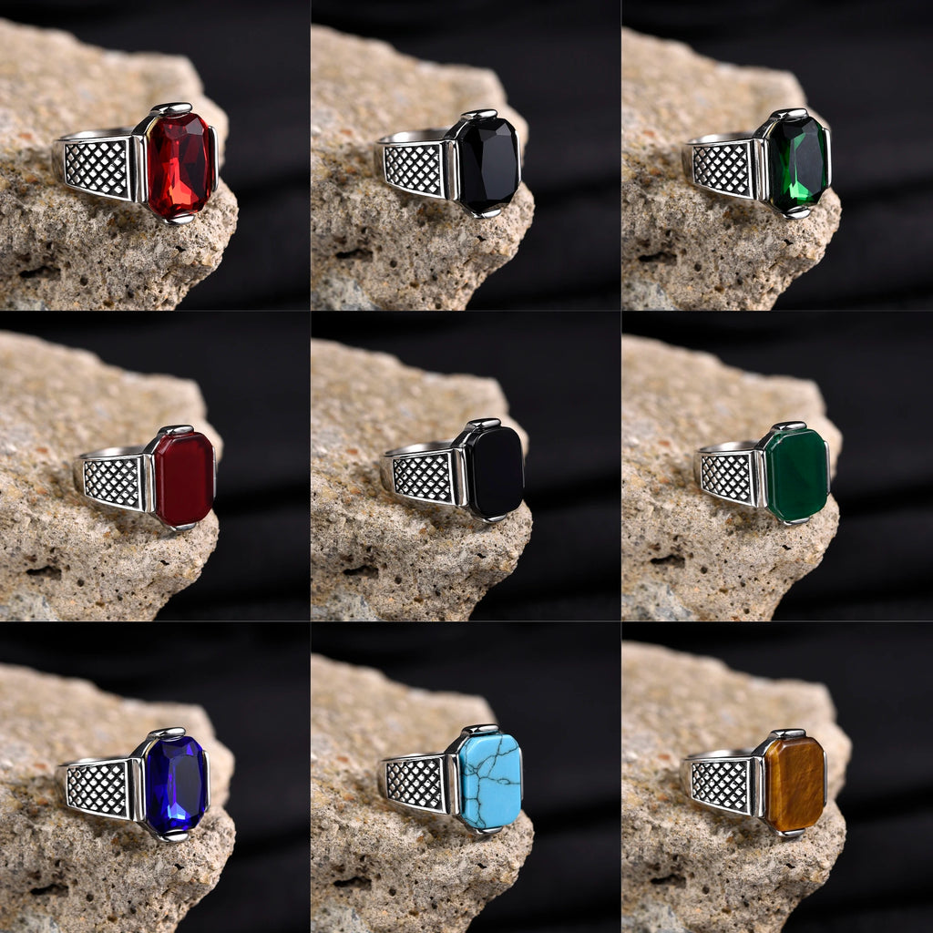 R3351 Men's High Quality Stainless Steel Multiple Color Styles Onyx Rings Jewelry Professional Factory Made