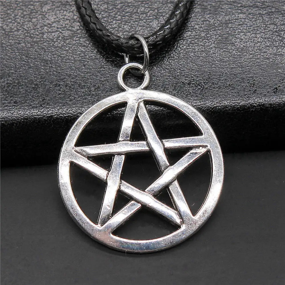 Cute Pentagram Necklace Leather Chain 45Cm Male Jewelry Evening Cheapest Items