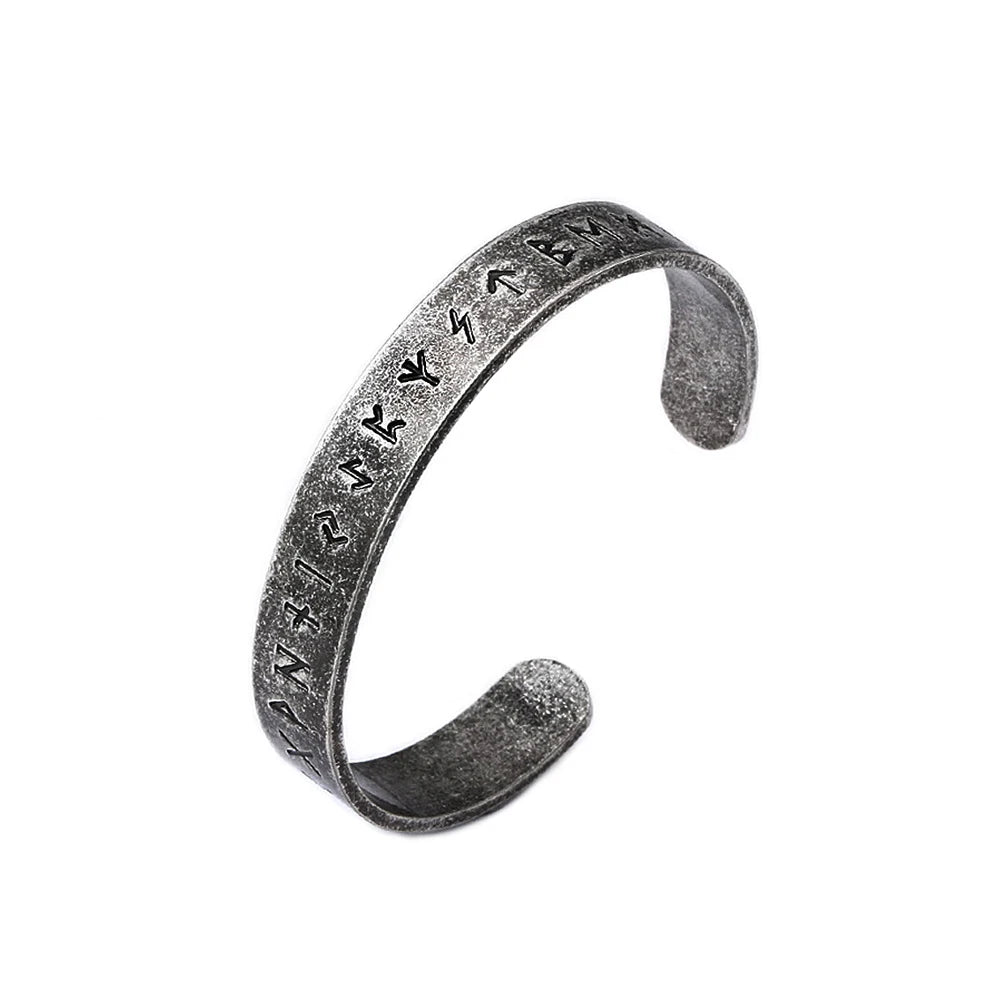 Viking Rune Open Bracelet — 316L Stainless Steel