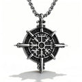 Compass Viking Steel Pendant 316L Rune