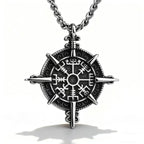Compass Viking Steel Pendant 316L Rune