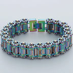 Casting Stainless Steel Man Bracelet 15MM Width Bike Motorcycle Chain Men's Bracelets & Bangles for Men 5 Color Bikers'