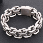 Chunky 23.5CM Chain Man Bracelet for Men On Hand Jewelry Polished Matte Stainless Steel Men's Bracelets Best Gifts for