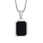 Simple Geometric Pendant Necklaces for Men Women Rectangle Stainless Steel Jewelry Cadenas Para Hombre Collares Para