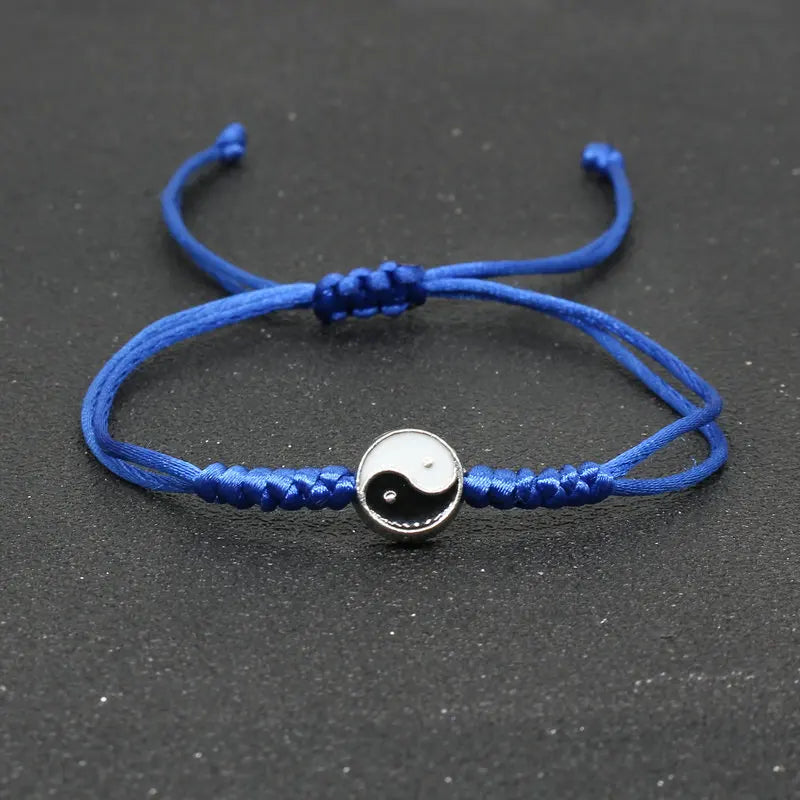 Yin Yang Braided String Bracelet — Adjustable, Multiple Colors