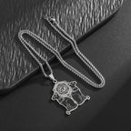Eye of Horus Moon Goddess Bastet Stainless Steel Necklace for Men Women Mystical Ancient Egyptian Amulet Jewelry Gift