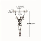 Skeleton Dangle Earrings — Gothic Barbell Pierced
